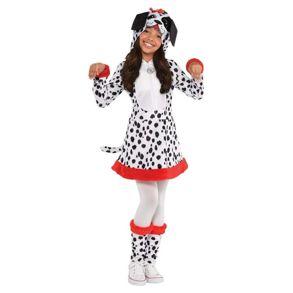 Dotted Doggy Dalmatian Girl Puppy Dog Animal Fancy Dress Halloween Child Costume