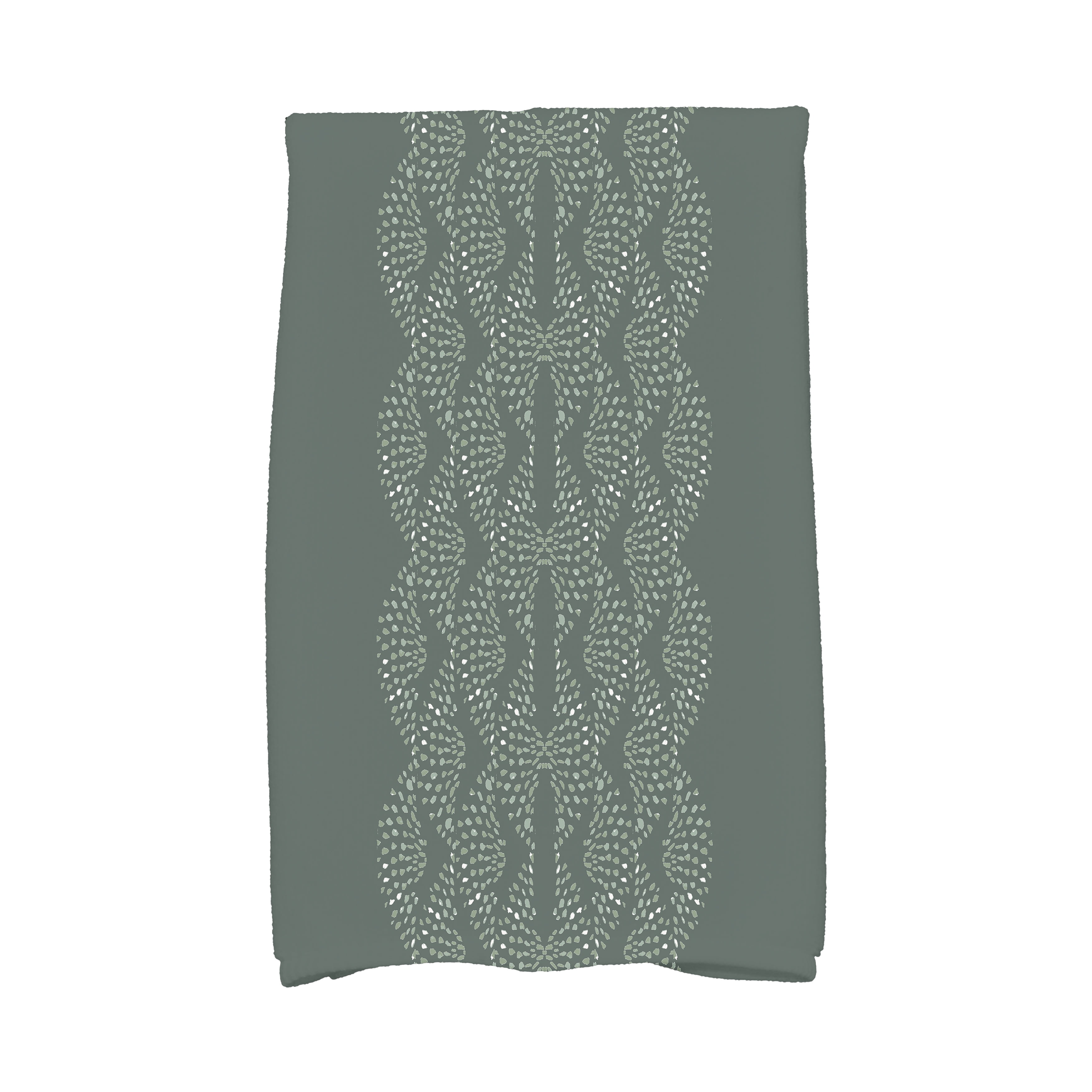 Dotted Focus 16 x 25 Inch Green Geometric Print Kitchen Towel