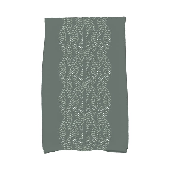 Dotted Focus 16 x 25 Inch Green Geometric Print Kitchen Towel