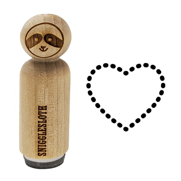 Dotted Heart Outline Rubber Stamp for Scrapbooking Crafting Stamping - Small 3/4 Inch