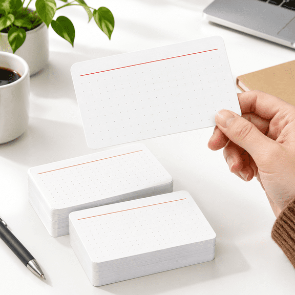 Dotted Index Cards, 3x5 Inch, 180 Count, 350gsm Heavyweight Paper