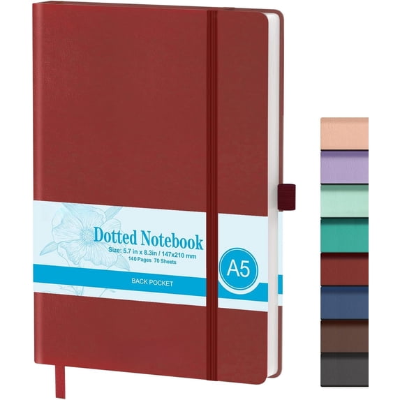 Dotted Journal Hardcover Notebook, A5 140 Pages 120Gsm Paper for ...