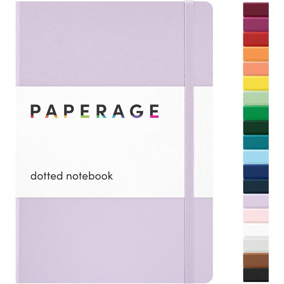 Dotted Journal Notebook, (Lavender), 160 Pages, Medium 5.6 in x 8 in - 100 GSM Thick Paper – Hardcover Journaling Notebook for Work, School & Bullet Journaling
