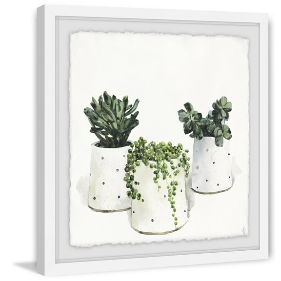 Dotted Pots Framed Painting Art Print, 12.00" x 1.50"
