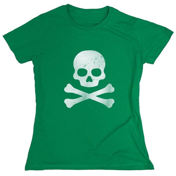 Dotted Skull Sarcastic Humor Novelty Funny Women's Casual Tees