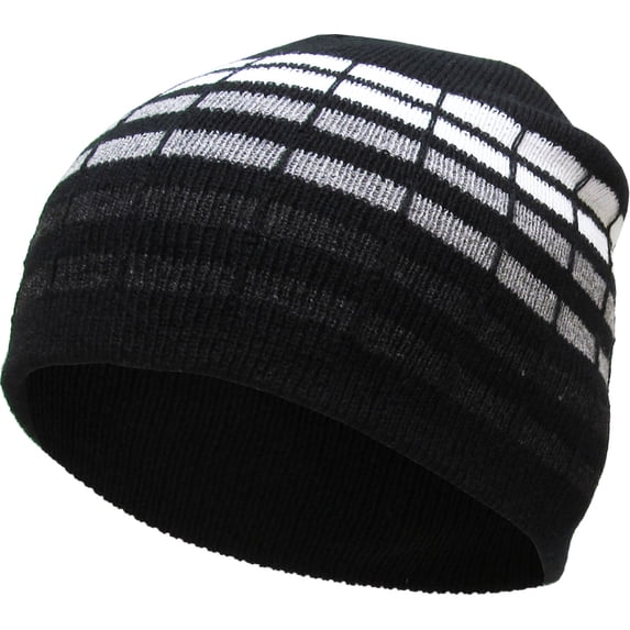 Dotted Stripes Short Beanie Skull Cap Solid Color Men Women Winter Ski Hat