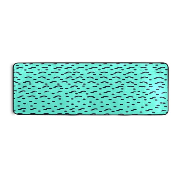 Dotted Waves 72x24" Runner Rug, Non-Slip Memory Foam Cushion, Anti-Crease for Hallways and Bedrooms