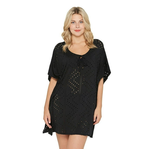 Dotti Beachwear Mayan Diamond Laser Cut Grommet Detail Tunic Cover up