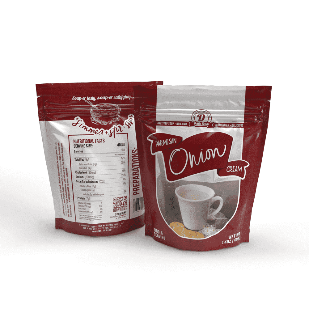 Dottie Foods Onion Parmesan Cream Singles Single Serve Pouch 12 Count 1.4 oz