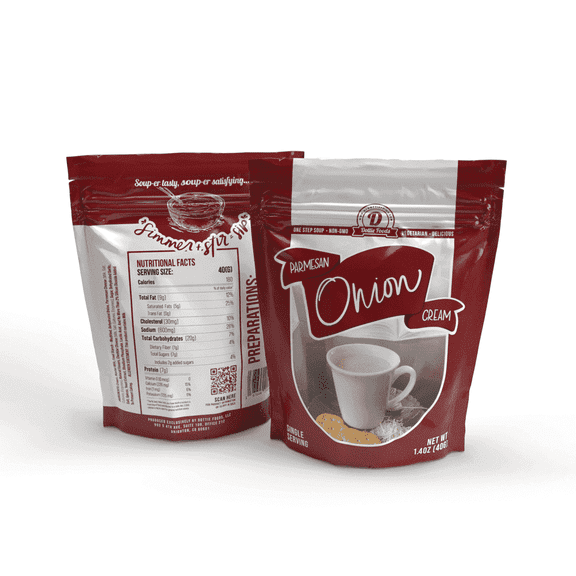 Dottie Foods Onion Parmesan Cream Singles Single Serve Pouch 12 Count 1.4 oz