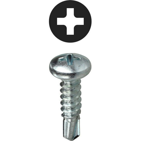TEKPH612 Self Drilling , Pan Head, Phillips, 6 by 1/2-Inch Length, Zinc Plated, 100-Pack