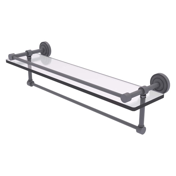 Dottingham 22 Inch Gallery Glass Shelf with Towel Bar