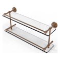 thumbnail image 1 of DT-2/22-GAL-BBR Dottingham 22 Inch Double Glass Shelf with Gallery Rail, Brushed Bronze, 1 of 4
