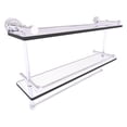 thumbnail image 1 of Dottingham 22-in Gallery Double Glass Shelf with Towel Bar in Polished Chrome, 1 of 5