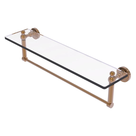 Dottingham 22 Inch Glass Vanity Shelf with Integrated Towel Bar - DT-1TB/22-BBR