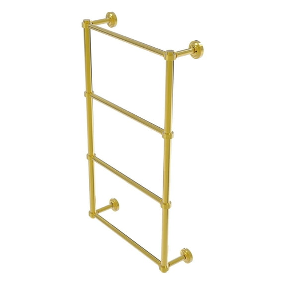 Dottingham 4 Tier 24'' Ladder Towel Bar with Groovy Detail in Polished Brass