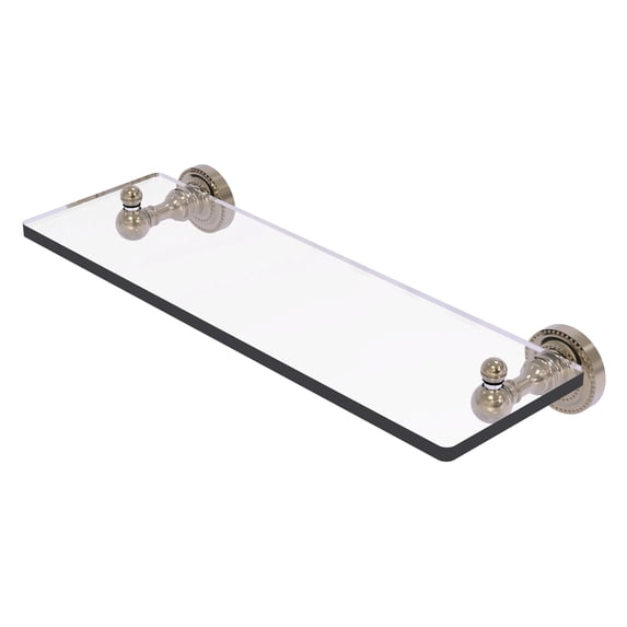 Dottingham Collection 16-in Single Glass Shelf in Antique Pewter