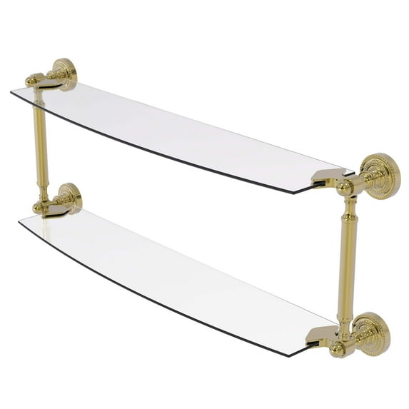 Dottingham Collection 24 Inch Two Tiered Glass Shelf