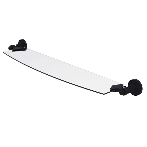 Dottingham Collection 24-in Glass Shelf in Matte Black
