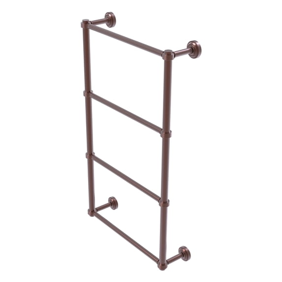 Dottingham Collection 4 Tier Ladder Towel Bar with Grooved Accents - Antique Copper / 30 Inch
