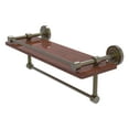 thumbnail image 1 of Dottingham Collection IPE Ironwood Shelf with Gallery Rail and Towel Bar - Antique Brass / 16 Inch, 1 of 2