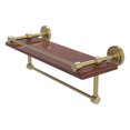 thumbnail image 1 of Dottingham Collection IPE Ironwood Shelf with Gallery Rail and Towel Bar - Satin Brass / 16 Inch, 1 of 2