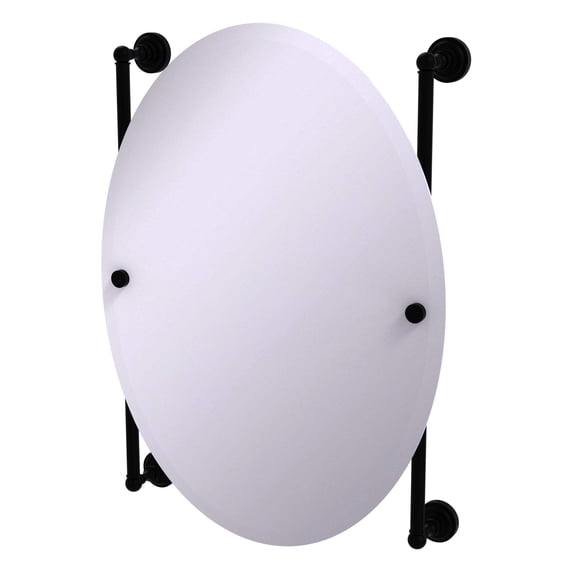 Dottingham Collection Oval Frameless Rail Mounted Mirror - DT-27-91-BKM
