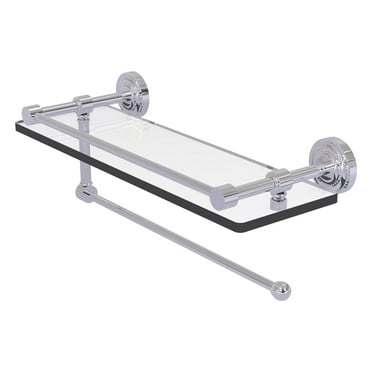 Dottingham Collection Paper Towel Holder with 16-in Gallery Glass Shelf in Polished Chrome