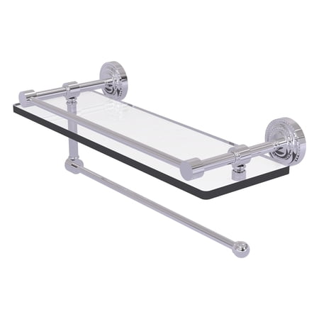 Dottingham Collection Paper Towel Holder with 16-in Gallery Glass Shelf in Polished Chrome