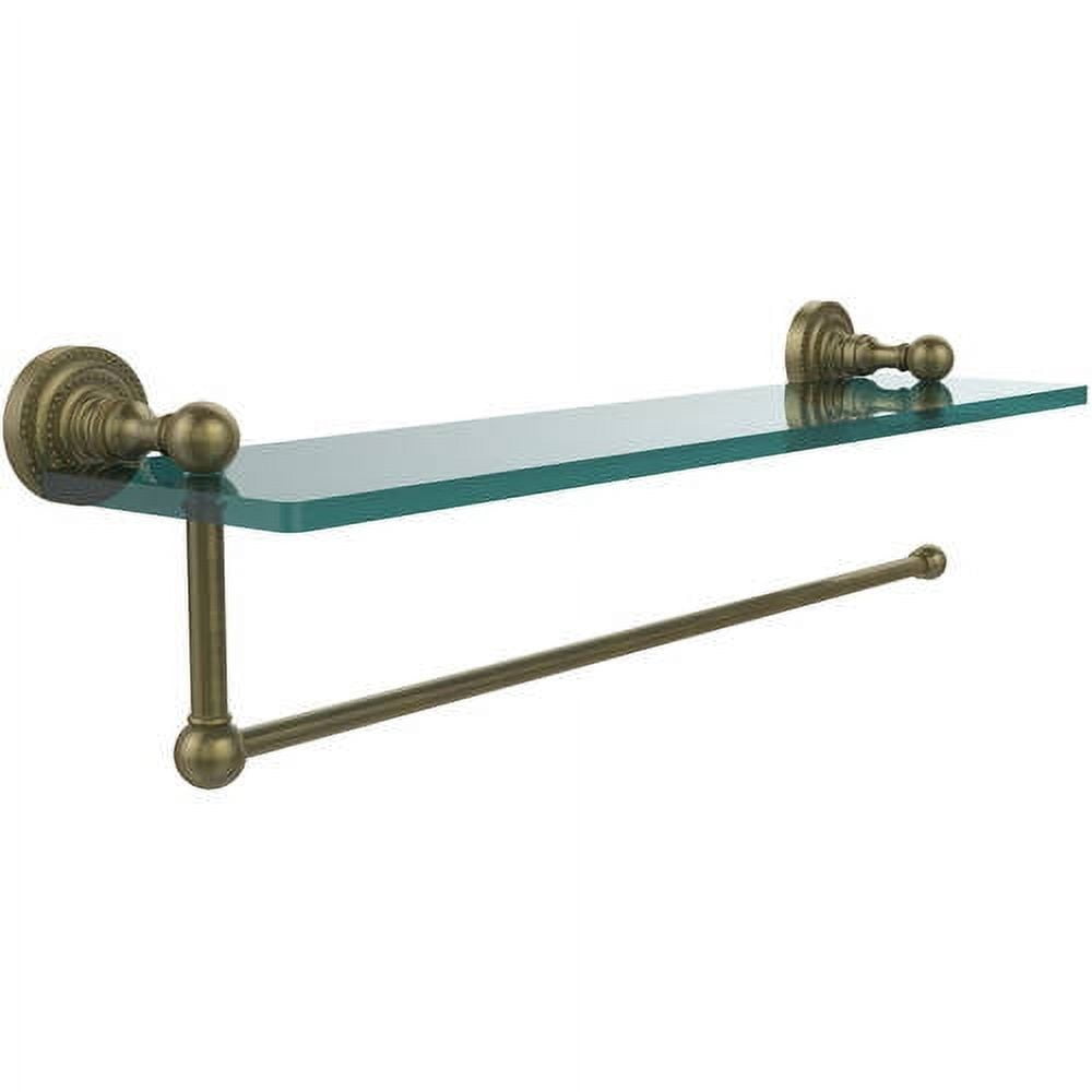 Dottingham Collection Paper Towel Holder with 16-in Glass Shelf in Antique  Copper 