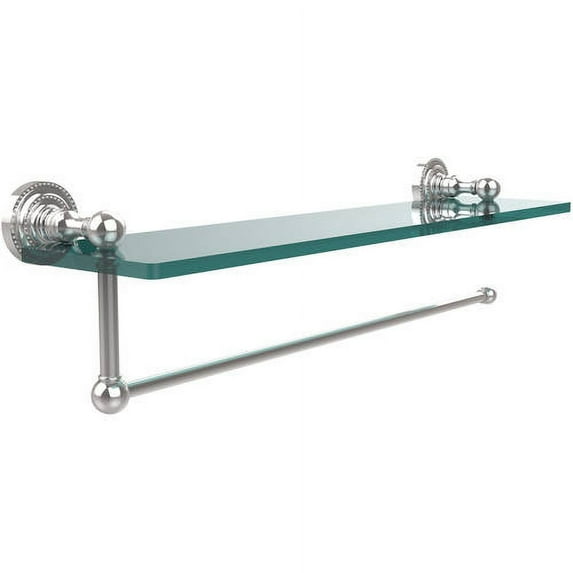 Dottingham Collection Paper Towel Holder with 16-in Glass Shelf in Polished Chrome