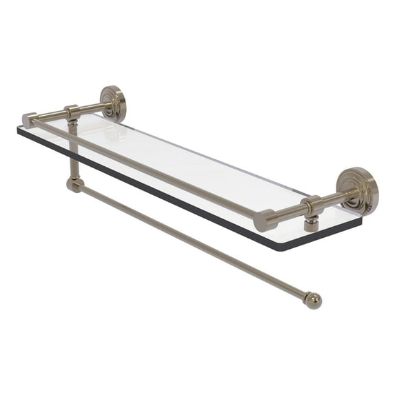 Dottingham Collection Paper Towel Holder with 22-in Gallery Glass Shelf in Antique Pewter