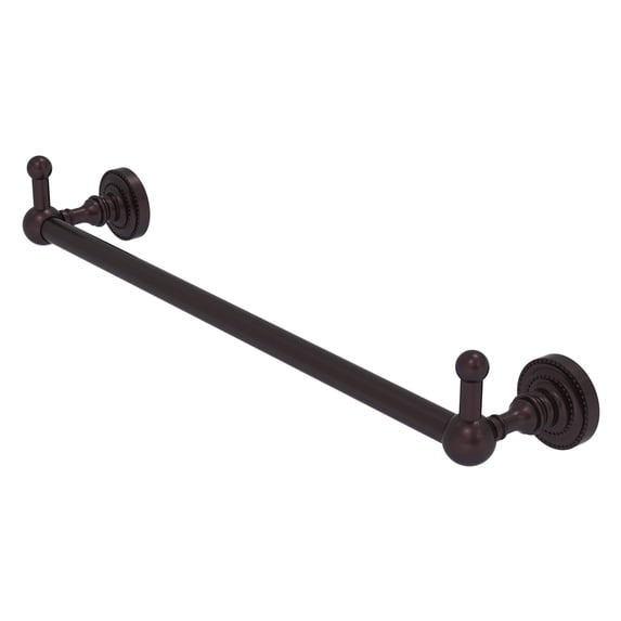 Dottingham Collection Towel Bar with Integrated Hooks - Antique Bronze / 36 Inch