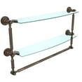 thumbnail image 1 of Dottingham Collection Two Tiered Glass Shelf with Integrated Towel Bar - Venetian Bronze / 24 Inch, 1 of 2
