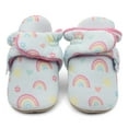 thumbnail image 1 of Dotty Fish Soft Cotton Baby Booties - Non-Slip, Warm Fleece Lined – Rainbows, 12-18 Months, 1 of 6