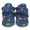 thumbnail image 1 of Dotty Fish Soft Cotton Baby Booties - Non-Slip, Warm Fleece Lined - Dinosaurs, 6-12 Months, 1 of 6