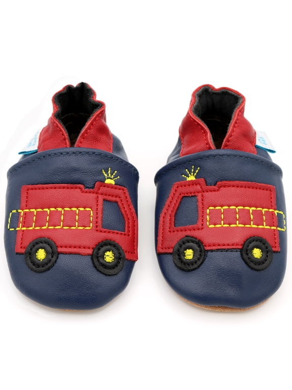 Soft Sole Leather Early Walker Shoes - Red Fire Engine - 6-12 Months