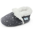 thumbnail image 1 of Dotty Fish Toddler Suede Slippers - Non-Slip, Soft Fleece-Lined –  Silver Stars, 18-24 Months, 1 of 6