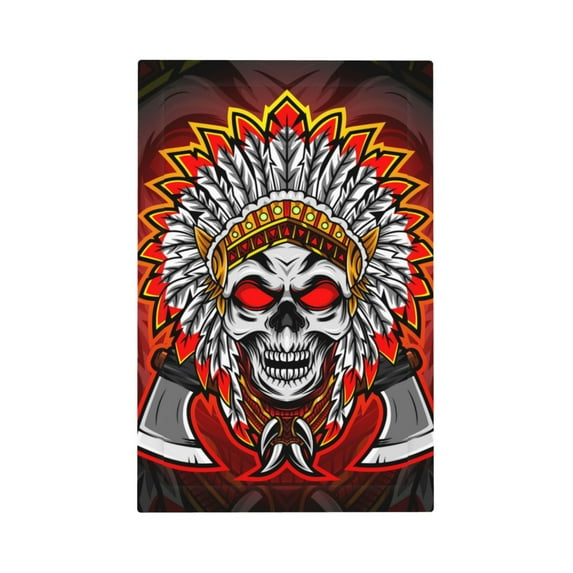 DouZhe 1-Gang Blank Wallplate, Vintage Tribal Style Skull Decorative Wall Plates