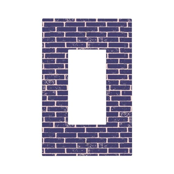 DouZhe 1-Gang Decorator/Rocker Wallplate, Blue Brick Wall Textured Decorative Wall Plates