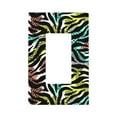 thumbnail image 1 of DouZhe 1-Gang Decorator/Rocker Wallplate, Colorful Zebra Exotic Animal Decorative Wall Plates, 1 of 7