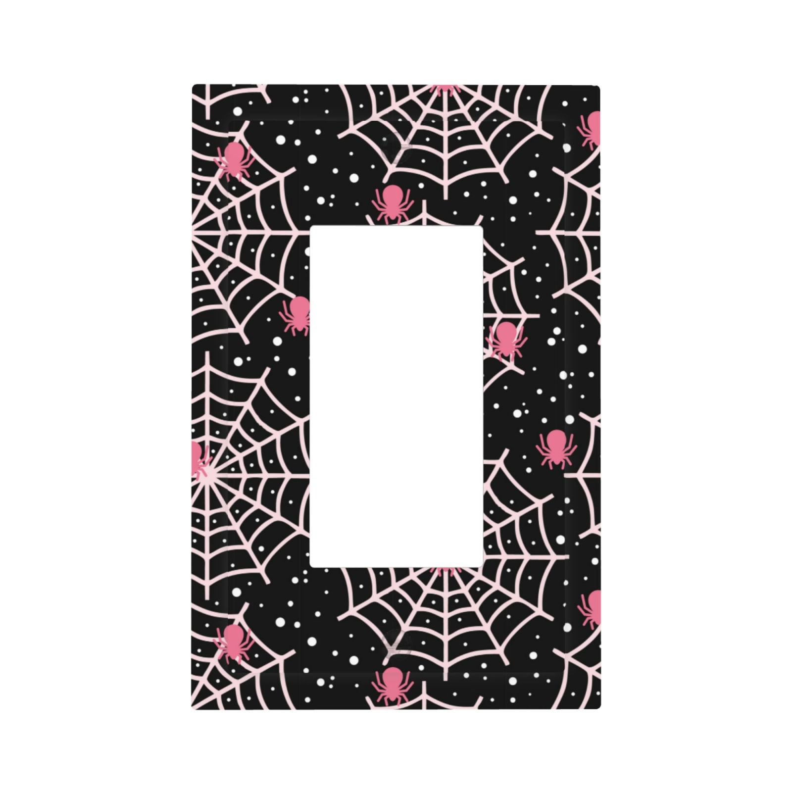 DouZhe 1-Gang Decorator/Rocker Wallplate, Halloween Pink Spider Web ...