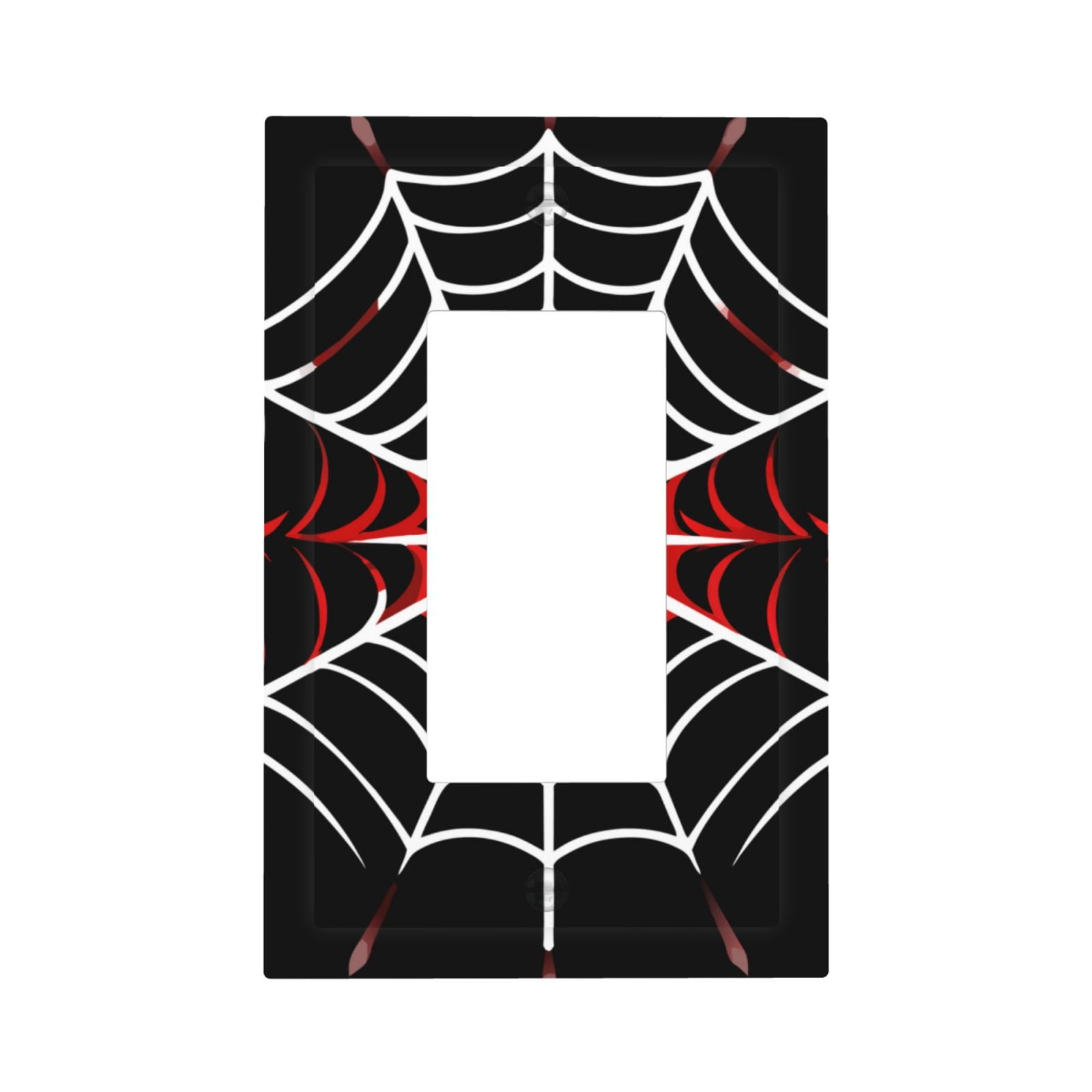 DouZhe 1-Gang Decorator/Rocker Wallplate, Red White Spider Web ...
