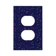 DouZhe 1-Gang Duplex Outlet Cover, Colorful Horoscope Zodiac Decorative Wall Plates