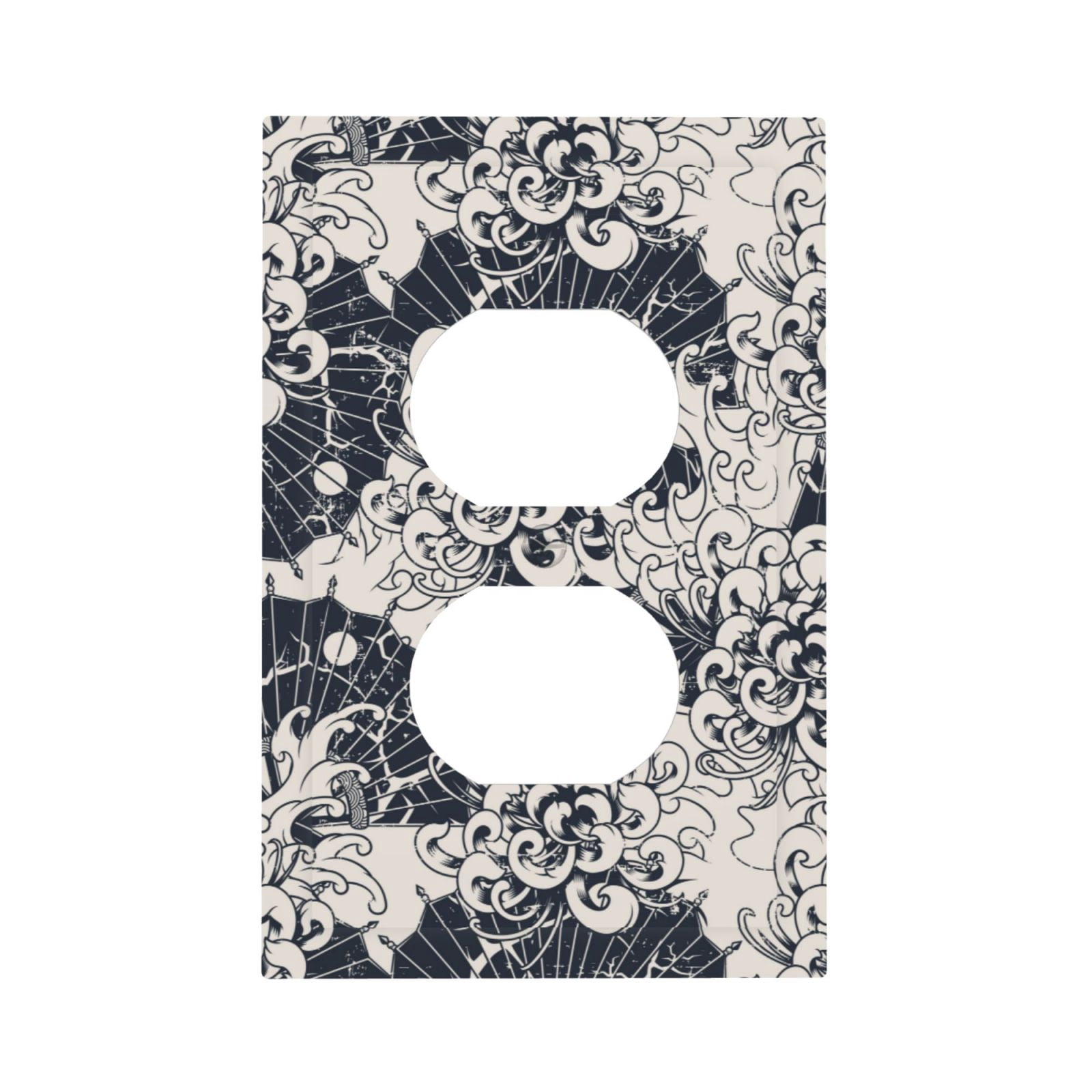 DouZhe 1-Gang Duplex Outlet Cover, Japanese Style Floral Decorative ...