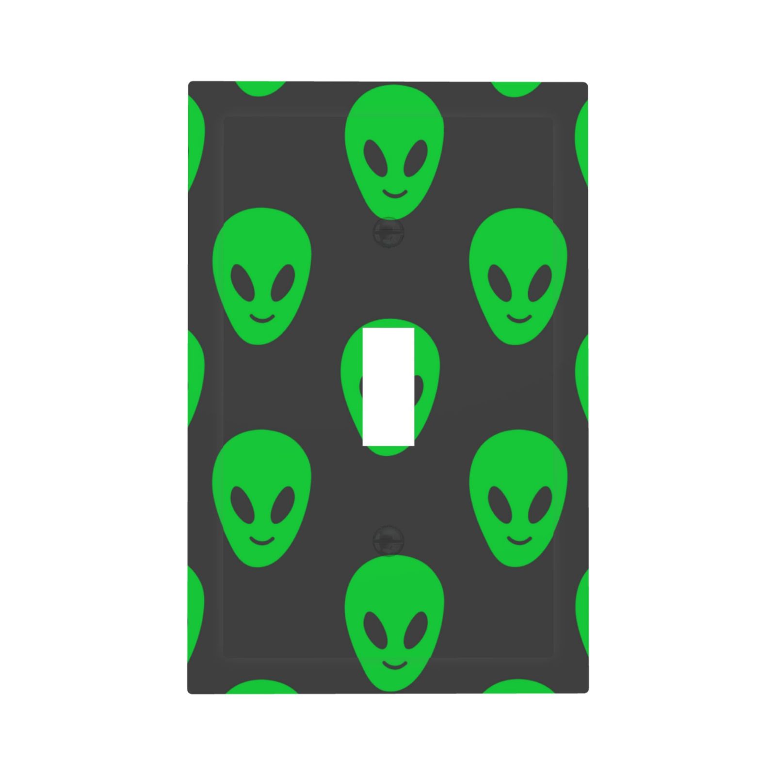 DouZhe 1-Gang Toggle Switch Wallplate, Cartoon Smile Alien Faces ...