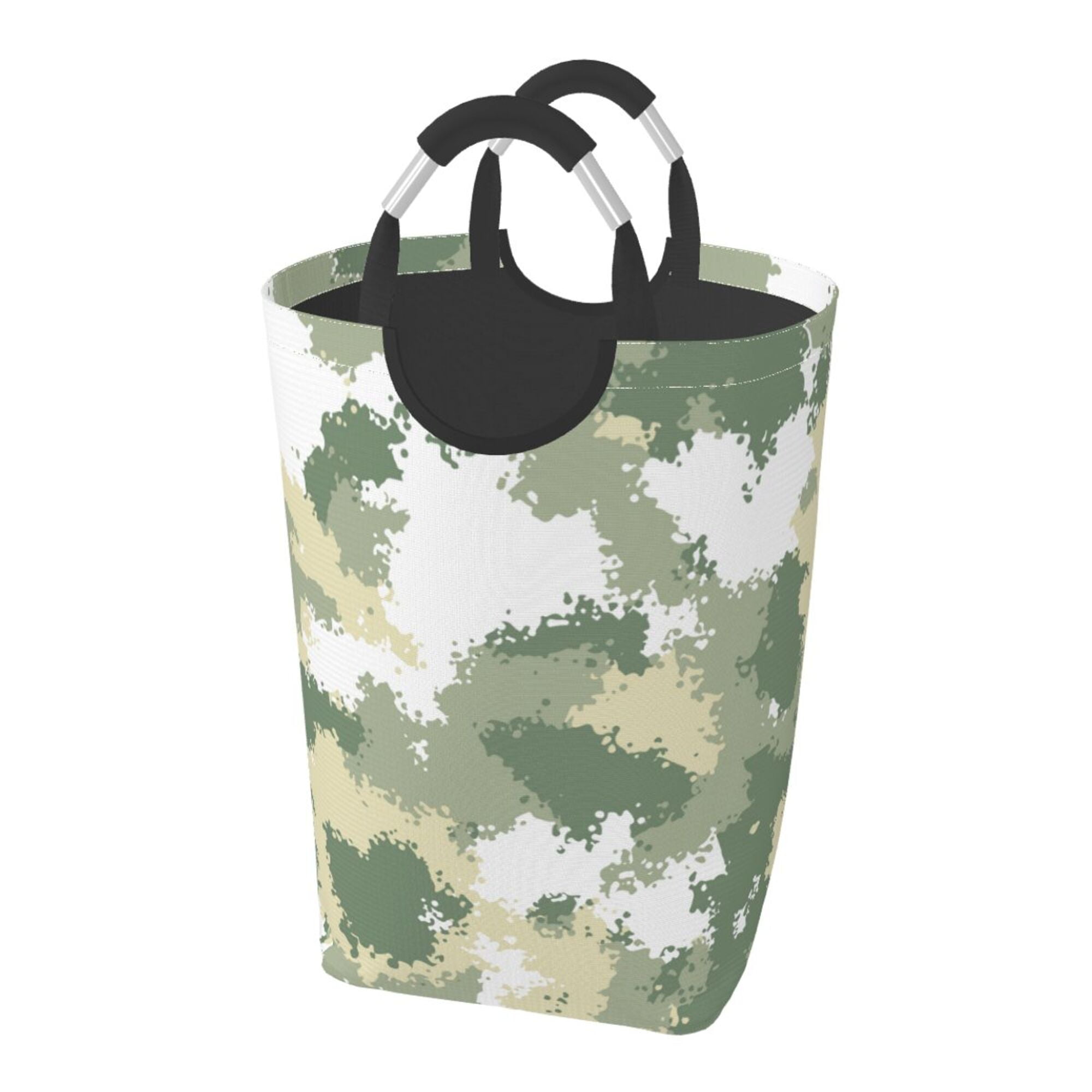 Green And Brown Camouflage Print Laundry Basket