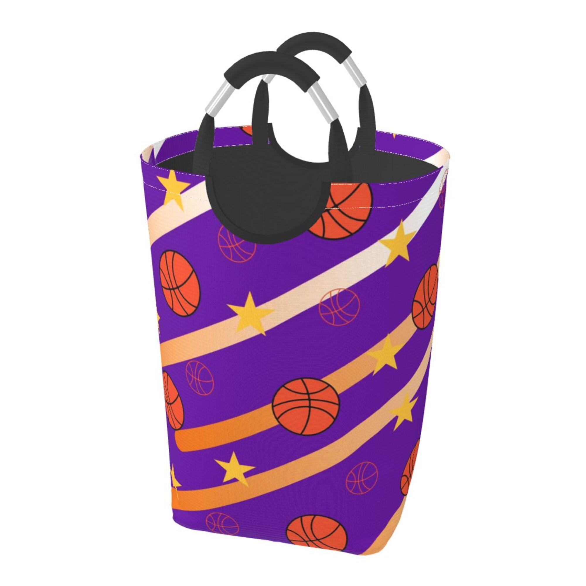 DouZhe 50L Rectangular Laundry Basket, Basketball Game Sports Prints