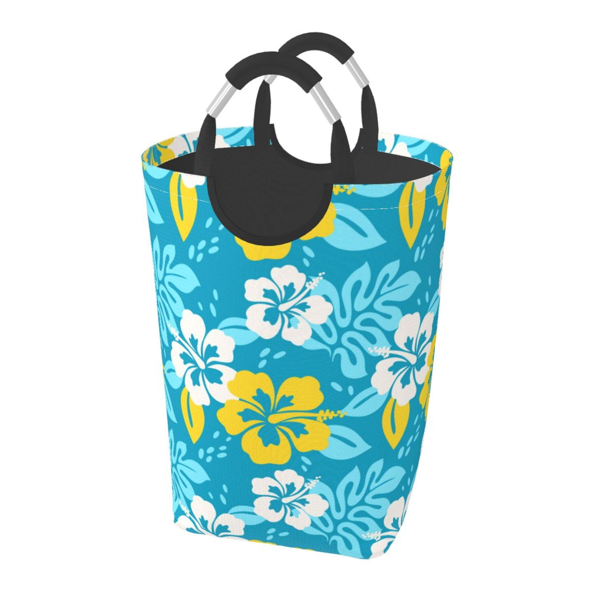 Blue Hibiscus Hawaiian Print Laundry Basket