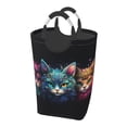 thumbnail image 1 of DouZhe 50L Rectangular Laundry Basket, Cats Mask Watercolor Prints Waterproof Foldable Laundry Hamper with Aluminum Handles, 1 of 6